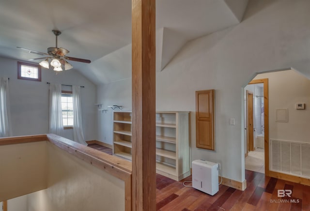 13450 County Road 91, Elberta, AL 36530 - interior space featuring ceiling fan, hardwood / wood-style floors, and lofted ceiling