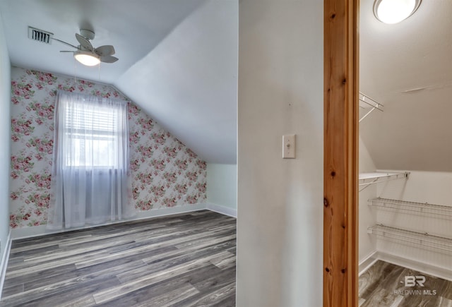 13450 County Road 91, Elberta, AL 36530 - bonus room featuring hardwood / wood-style flooring, ceiling fan, and lofted ceiling