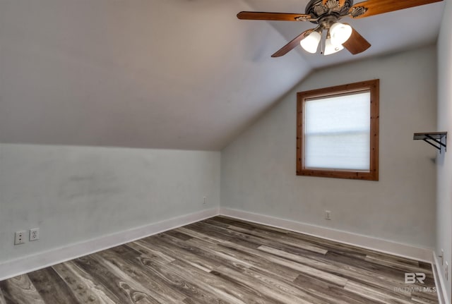 13450 County Road 91, Elberta, AL 36530 - additional living space with ceiling fan, dark wood-type flooring, and lofted ceiling