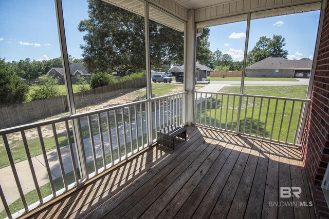 view of unfurnished sunroom