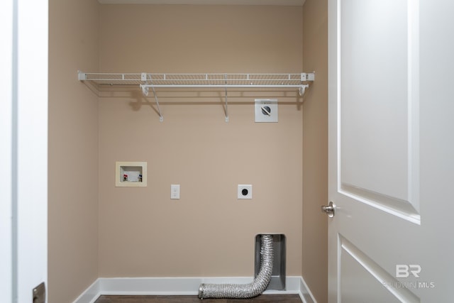 211 Lakefront Cir, Summerdale, AL 36580 - washroom featuring electric dryer hookup, hookup for a washing machine, and baseboards