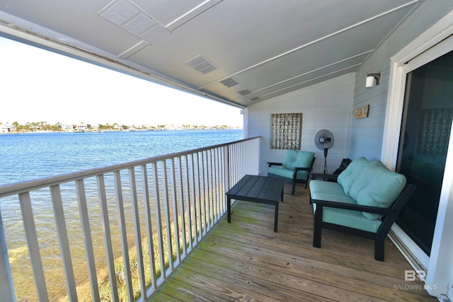 balcony with a water view