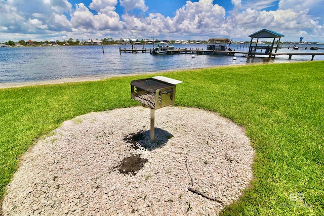 exterior space featuring a boat dock