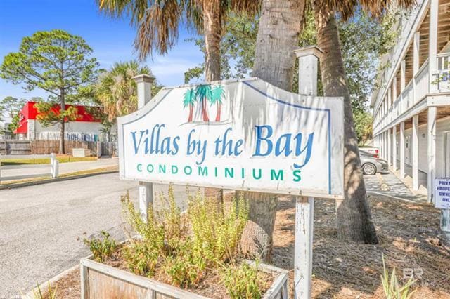 view of community sign