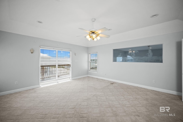 2024 W Beach Blvd, Gulf Shores, AL 36542 - carpeted spare room featuring baseboards and ceiling fan