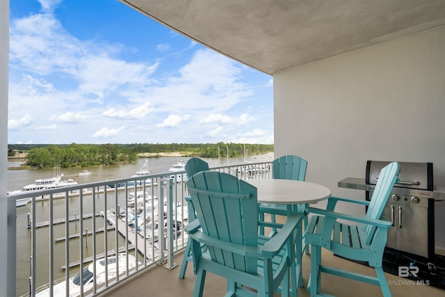 balcony with a water view