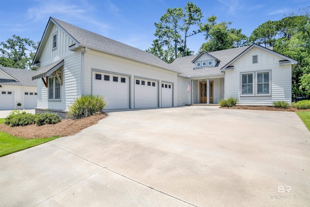 view of front of home with a garage