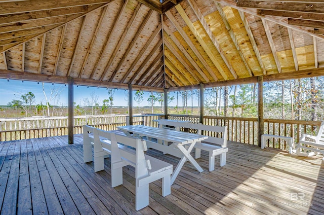 deck featuring a gazebo