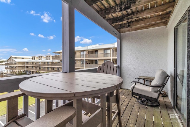balcony with a residential view