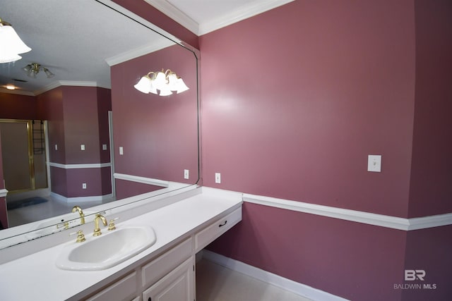 11151 Colvin Ln, Daphne, AL 36526 - bathroom featuring vanity and crown molding