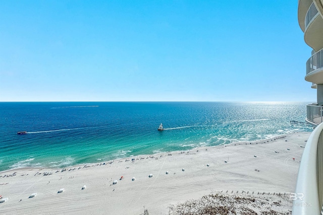 water view featuring a beach view