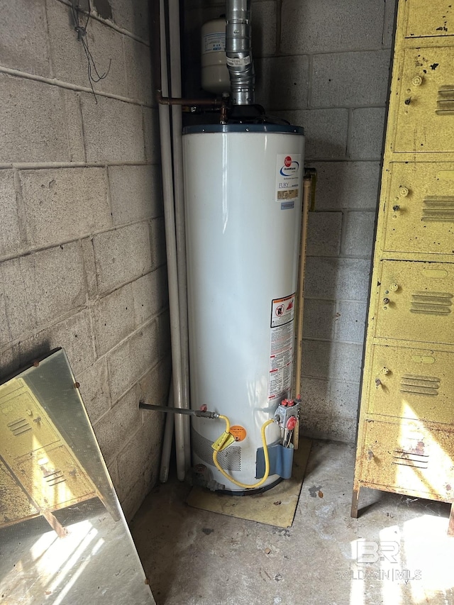 utilities featuring gas water heater