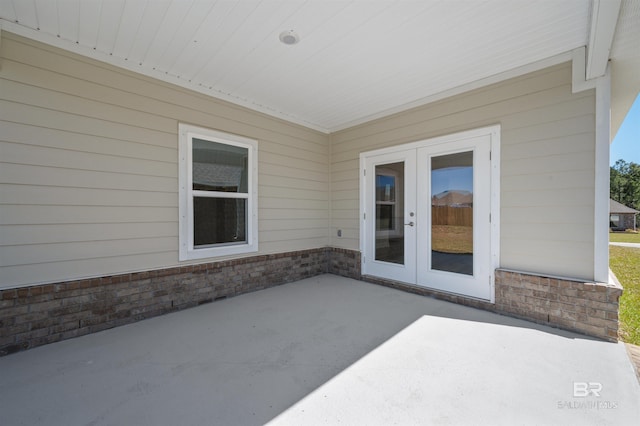 view of patio / terrace featuring french doors