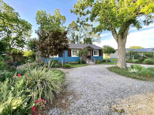 single story home featuring driveway