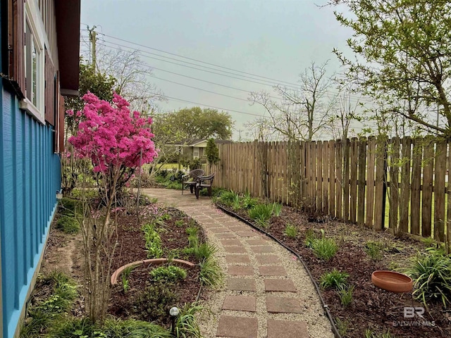 view of yard with a patio and fence