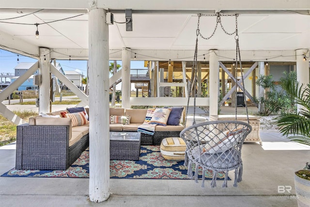 view of patio with an outdoor hangout area