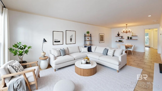 4009 Old Shell Rd Unit C13, Mobile, AL 36608 - living room with a chandelier and recessed lighting