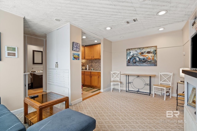 51 N Jackson St Unit A, Mobile, AL 36602 - living area featuring light colored carpet and recessed lighting