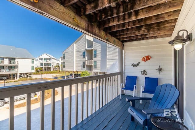 balcony with a residential view