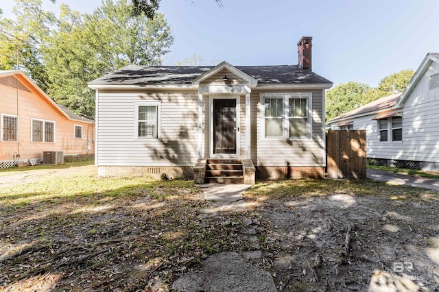 bungalow with central air condition unit