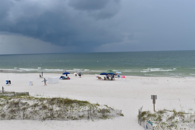 water view featuring a beach view