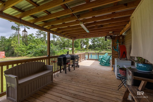 11691 Grantham Rd, Foley, AL 36535 - wooden terrace with grilling area