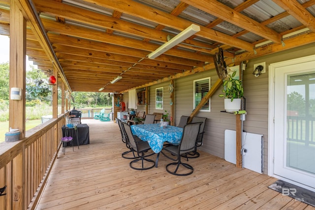 11691 Grantham Rd, Foley, AL 36535 - wooden deck featuring outdoor dining area