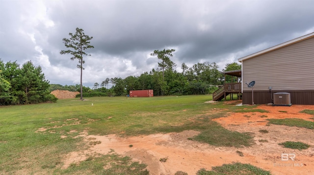 11691 Grantham Rd, Foley, AL 36535 - view of green lawn featuring stairs and a deck