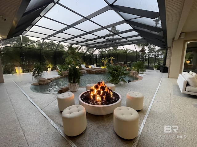 lobby with a sunroom