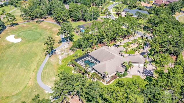 bird's eye view featuring view of golf course