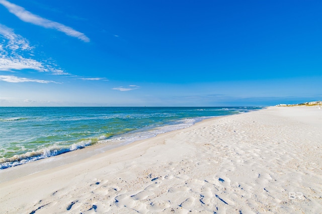 property view of water with a beach view