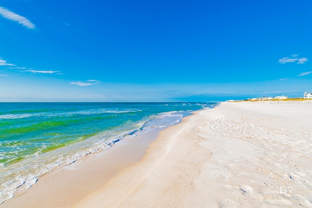 property view of water with a beach view