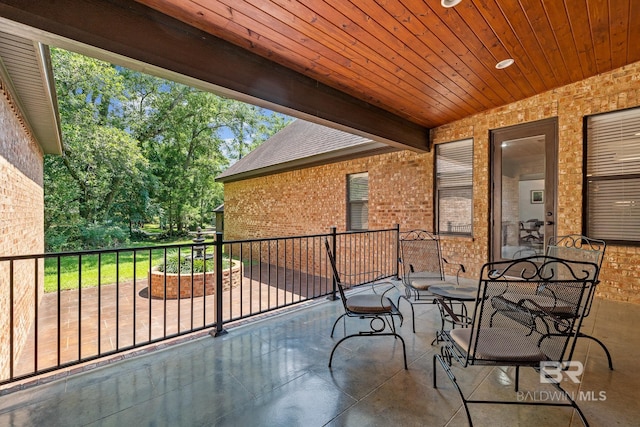 view of patio / terrace featuring a balcony