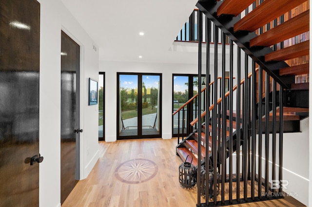 foyer featuring light hardwood / wood-style floors