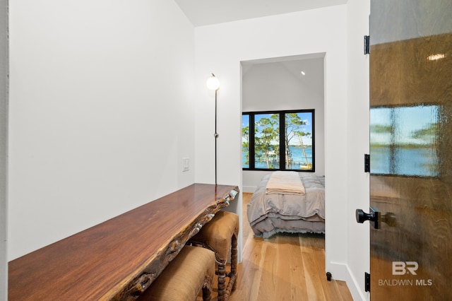 bedroom featuring light hardwood / wood-style floors