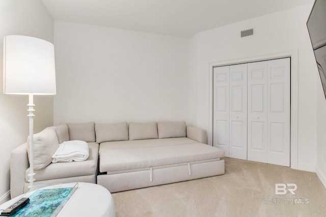 living room featuring carpet floors