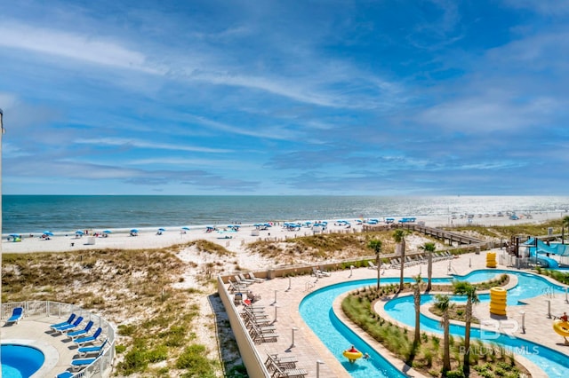 property view of water with a view of the beach