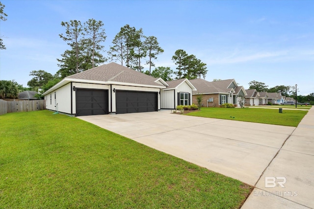 view of front of home with driveway, a garage, board and batten siding, and a shingled roof