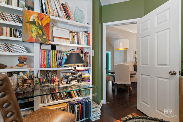 interior space featuring dark wood-style floors