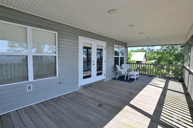 9397 S Bay Rd, Foley, AL 36535 - wooden terrace featuring french doors