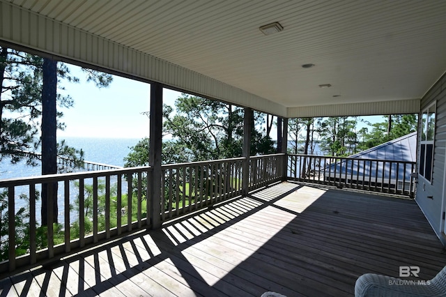 9397 S Bay Rd, Foley, AL 36535 - wooden deck with a water view