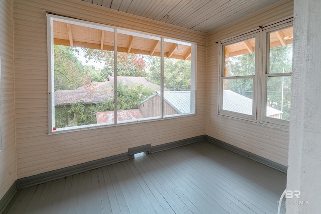 view of unfurnished sunroom