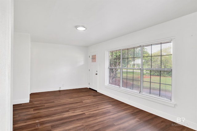 empty room featuring dark wood-type flooring