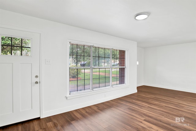 foyer entrance featuring hardwood / wood-style floors