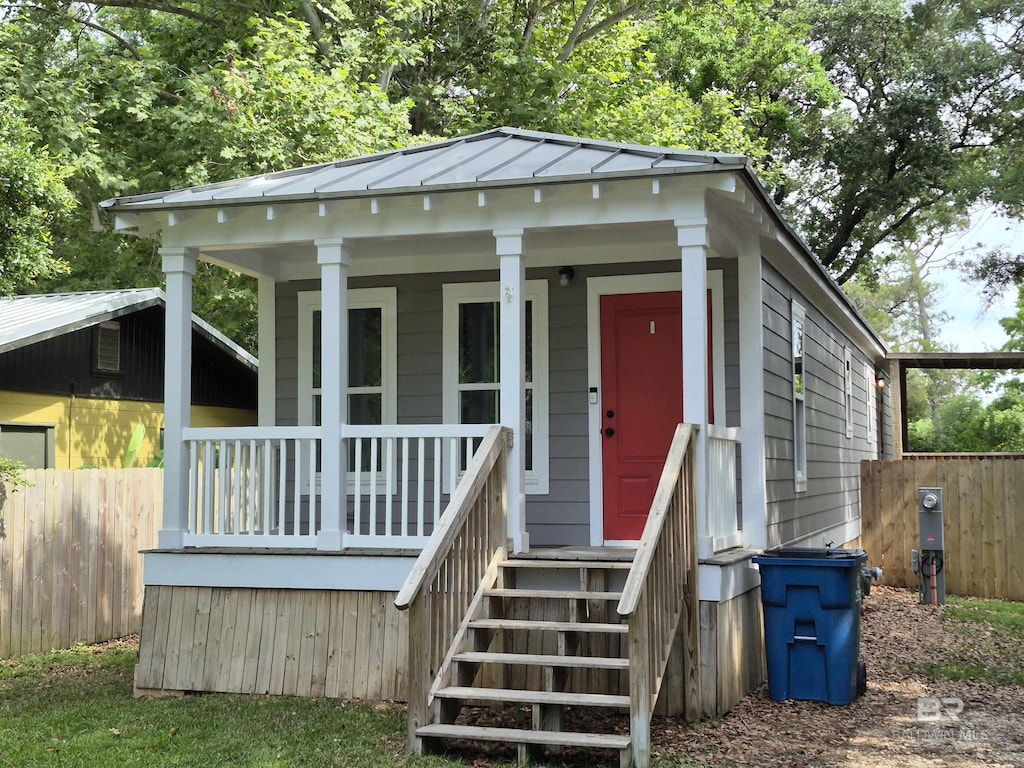 24681 Olive St, Elberta, AL 36530 - view of front of property featuring covered porch and metal roof