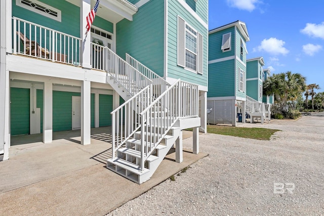 exterior space featuring stairway