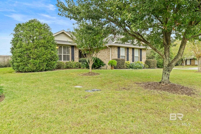 view of front facade featuring a front yard