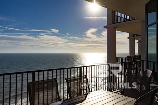 balcony with a water view