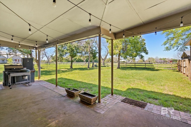 view of patio with area for grilling