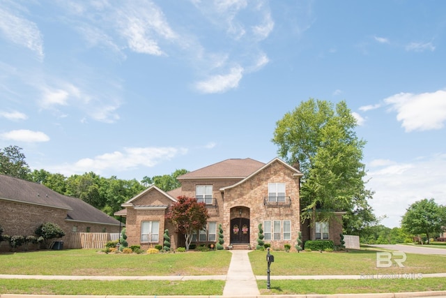 front facade with a front yard